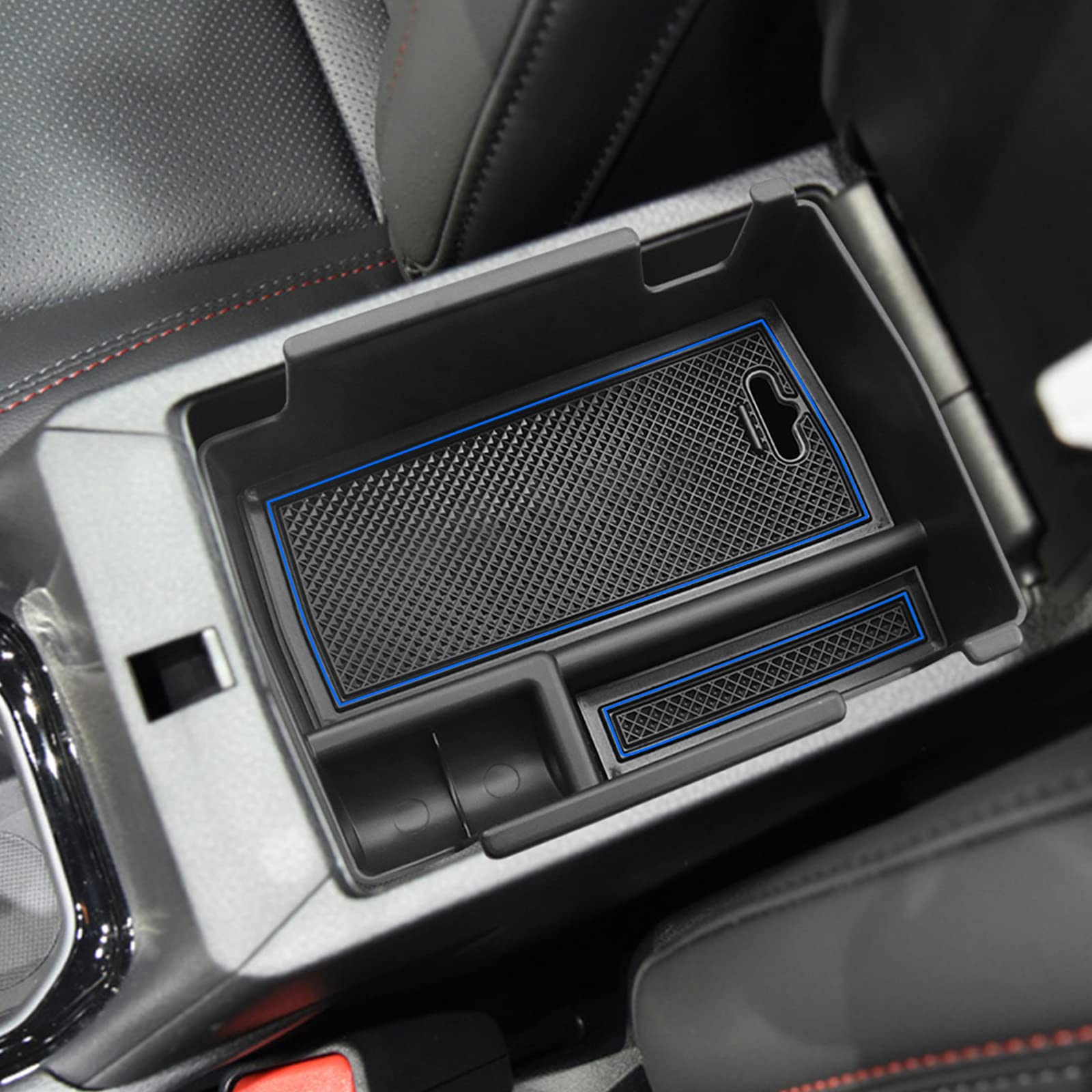 YEE PIN Kompatibel mit Alfa Romeo Tonale 2022+ Aufbewahrungsbox Mittelkonsole Organizer Tray für Alfa Romeo Tonale Armlehne Organizer Zubehör Interieur Zentrale Steuerung (blau) von YEE PIN