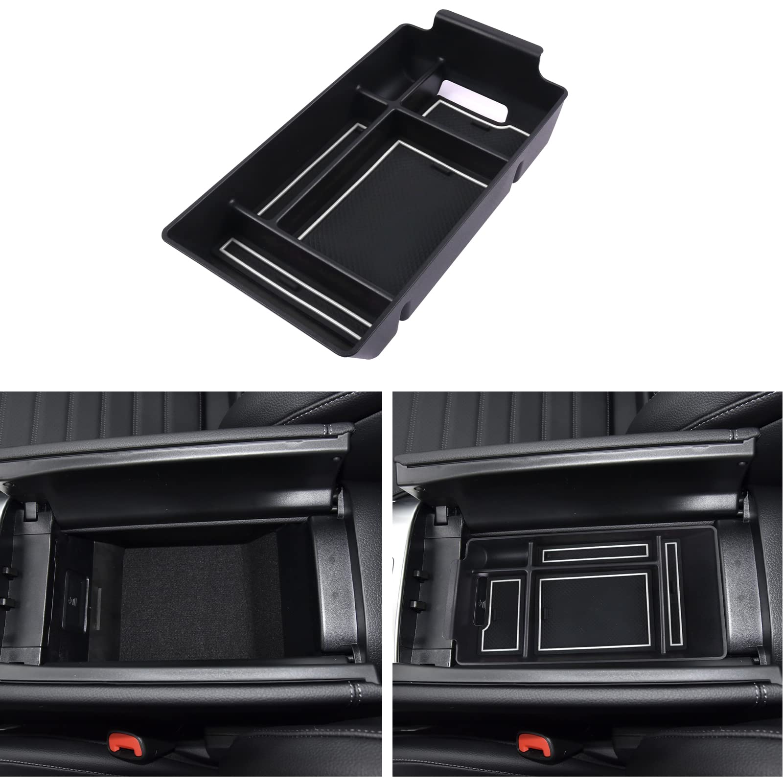 YEE PIN Kompatibel mit Mercedes Benz c-klasse w206 2022+ Aufbewahrungsbox Mittelkonsole Organizer Tray für w206 Armlehne Organizer Zubehör Interieur Zentrale Steuerung (Weiß) von YEE PIN