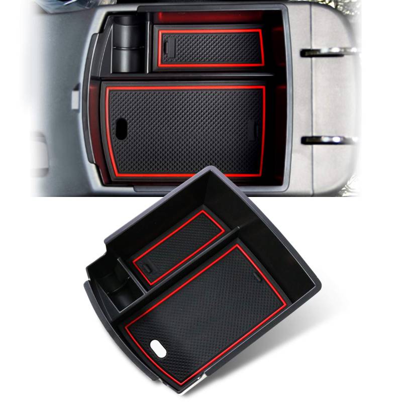 YEE PIN Mittelkonsole Kona Hybrid/N Line 2017-2022 (Not fits Electric EV Version) Handschuhfach für Armlehne Organizer Aufbewahrungsbox Mit Rutschfestermatte Autozubehör von YEE PIN