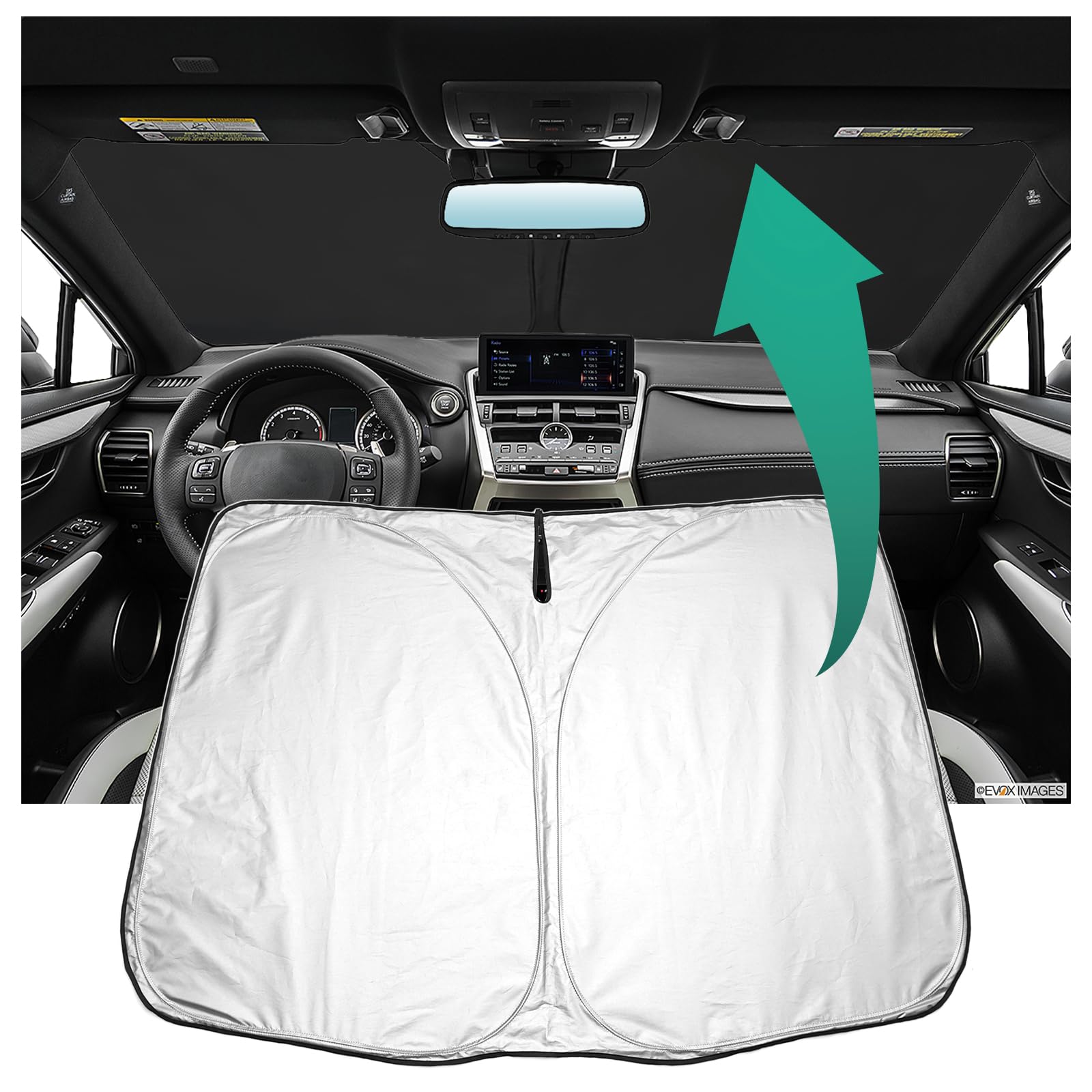 YEE PIN Sonnenschutz Auto kompatibel mit Lexus NX 2015 2016 2017-2020, Faltbare Auto Sonnenschirm Frontscheibe Windschutzscheibe UV Staub Schutz von YEE PIN