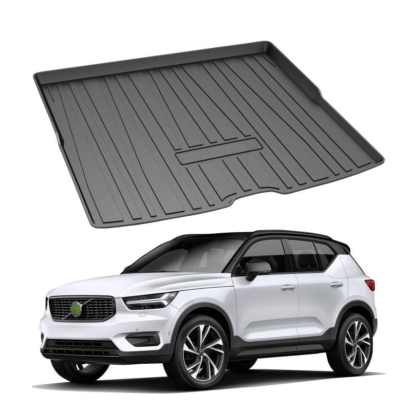 YEE PIN Kofferraummatte Gummi Kofferraumwanne Kompatibel mit Volvo XC40 C40 2018-2021-2023 2024, Seitenschutz Gummimatte Laderaumschale Schutzmatte Rutschfester sicherer Transport von YEE PIN