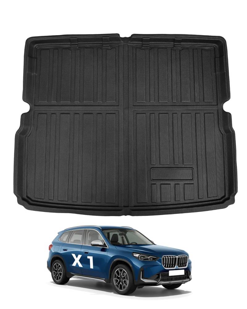 YEE PIN X1 iX1 U11 2023 Kofferraummatte Kompatibel mit BMW X1 U11 Hybrid iX1 U11 EV 2022-2024 Gummi Kofferraumwanne TPE Kofferraumshutz Gummimatte iX1 Electric Hoher Rand Organizer Rutschfester von YEE PIN