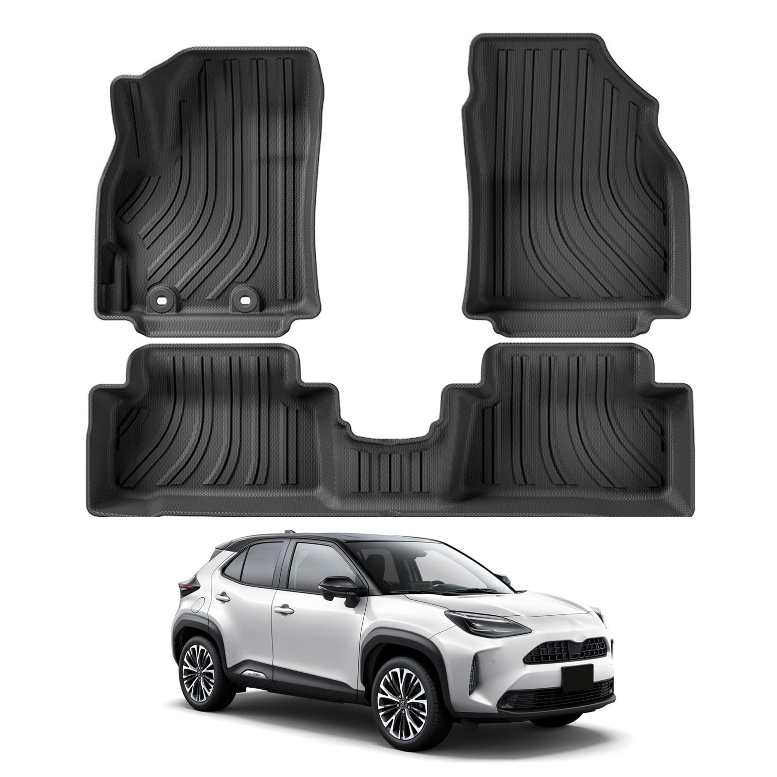 YEE PIN Yaris Cross SUV Fussmatten fußmatten Für Toyota Yaris Cross Hybrid SUV 2020-2024 Langlebiges und verschleißfestes Kompletter Satz Yaris CROS Fußmatten wasserdicht und rutschfest von YEE PIN