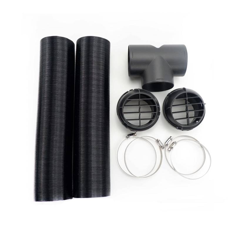 YELEMEABHB 42/60/75 mm Auto Autoheizung TY Rohrkanal Warmluftauslass Schwarz Passend for Webasto Passend for Eberspacher Propex Park-Dieselheizung Heizungsteile und Zubehör(2x75mm pipe n T) von YELEMEABHB