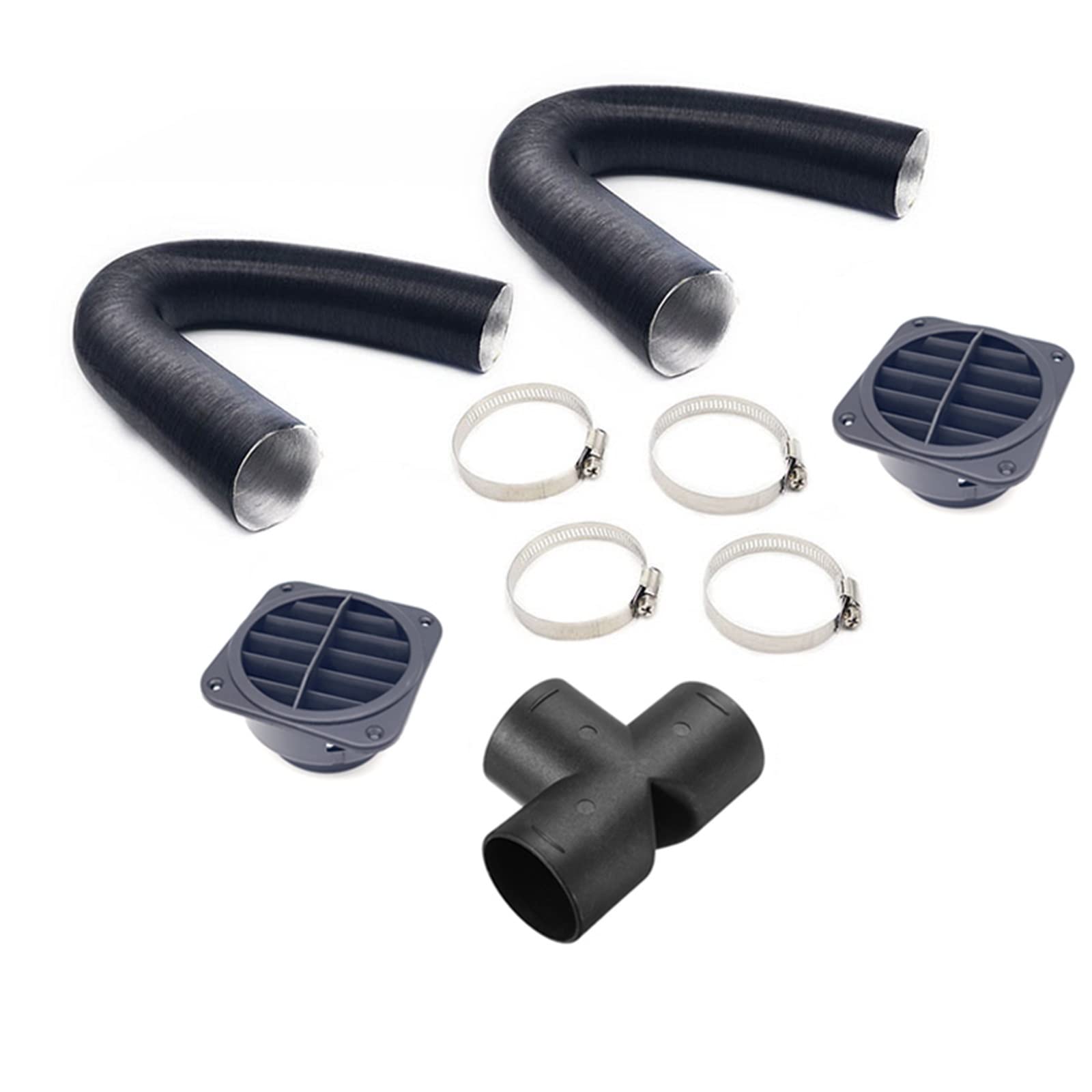 YELEMEABHB 60mm 75mm Auto Auto Heizung Rohr Kanal T Stück Warmluftauslass Vent Schlauchschellen Set for Parken Diesel Heizung Fit for Webasto Fit for Eberspacher Heizungsteile und Zubehör(Flat 75mm) von YELEMEABHB