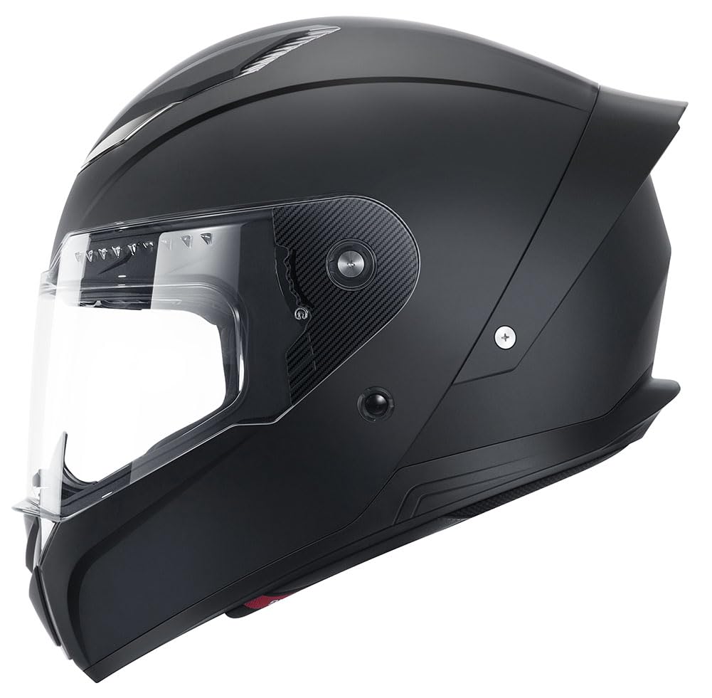 Motorradhelm Integralhelm Rollerhelm Fullface Helm - YEMA YM-850 Sturzhelm ECE mit für Damen Herren Erwachsene，Schwarz Matt-L von YEMA