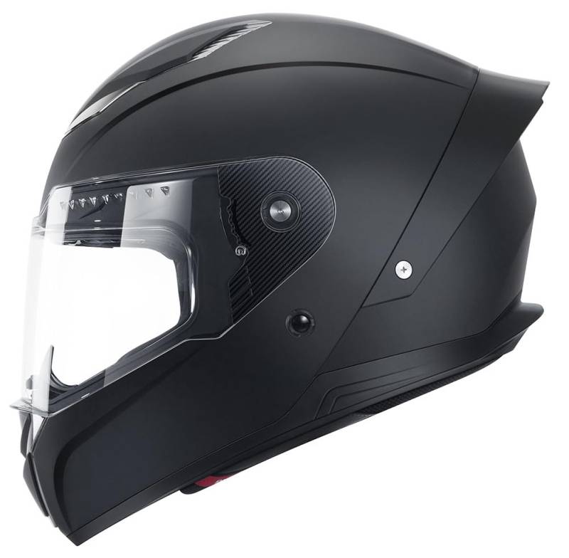 Motorradhelm Integralhelm Rollerhelm Fullface Helm - YEMA YM-850 Sturzhelm ECE mit für Damen Herren Erwachsene，Schwarz Matt-XL von YEMA