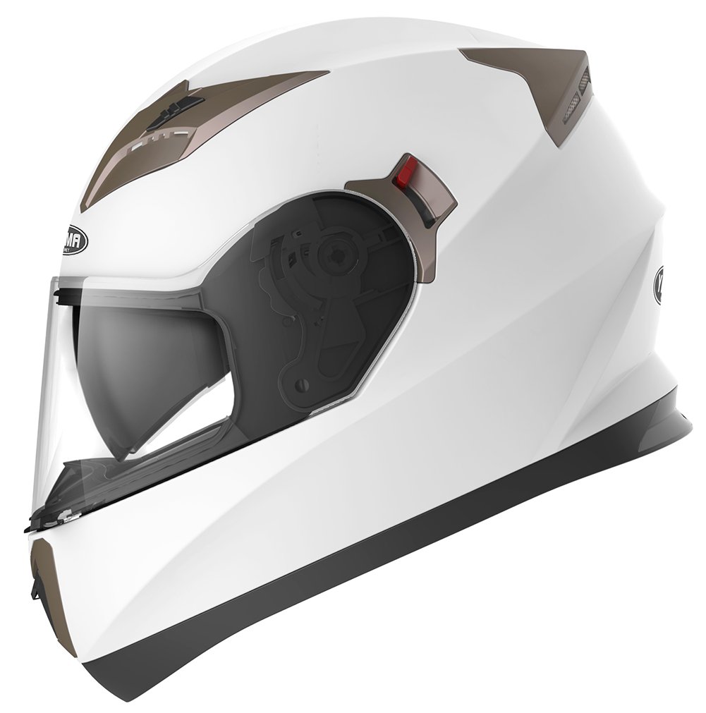 Motorradhelm Integralhelm Rollerhelm Fullface Helm - YEMA YM-829 Sturzhelm ECE mit Doppelvisier Sonnenblende für Damen Herren Erwachsene-Weiß-XL von YEMA