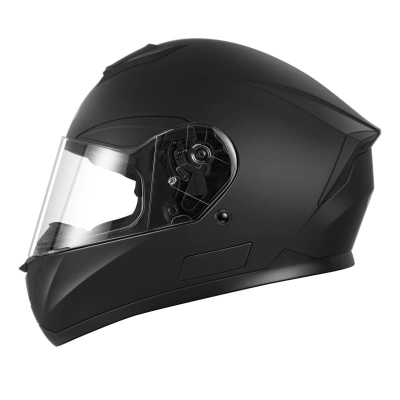 Motorradhelm Integralhelm Rollerhelm Fullface Helm - YEMA YM-831 Sturzhelm ECE für Damen Herren Erwachsene-Schwarz Matt-M von YEMA