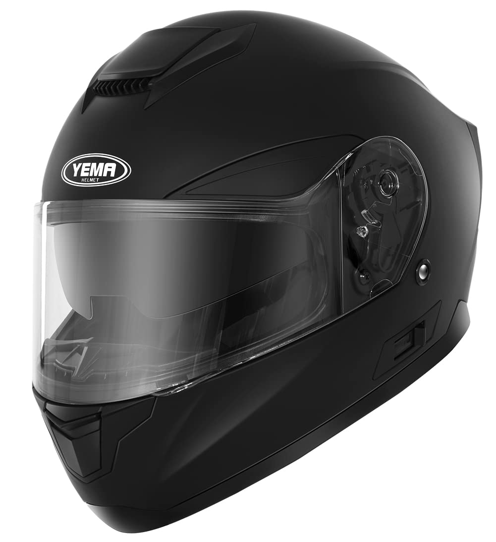 Motorradhelm Integralhelm YEMA E13-0510321-MBL,Schwarz Matt-L von YEMA