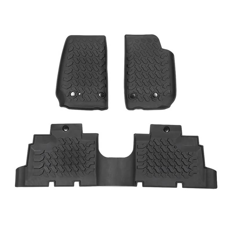 Auto matten Set Auto Innen Original Gummi Fuß Pad Liner Teppich Für Wrangler JK 2007-2017 Vier Tür Version Auto Zubehör Fußmatten Autoteppich von YENBGS