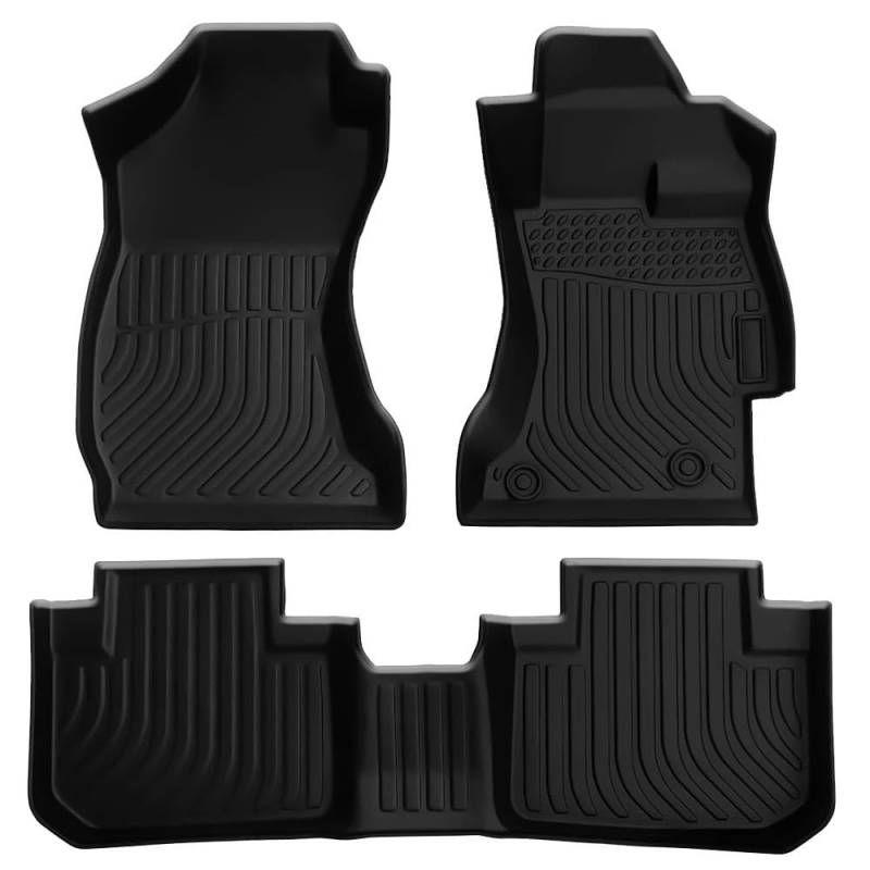 Auto matten Set Bodenmatte Für Forester, Wasserabweisend, Schmutzabweisend, Waschbar, TPE-Gummi-Bodenmatte, 3er-Set Fußmatten Autoteppich von YENBGS