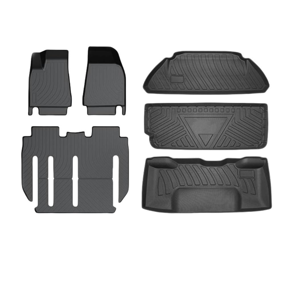 Auto matten Set Für Model X 2017-2020 5 6 Und 7 Sitze All Weather Floor Mats，Full Set Protection Floor Mats Accessories Left Hand Drive Fußmatten Autoteppich von YENBGS