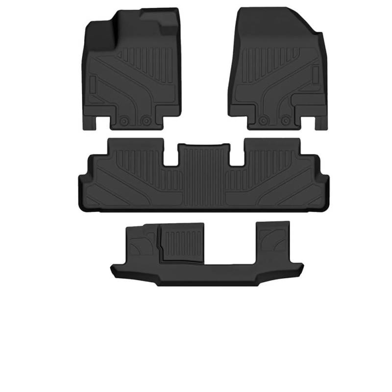 Auto matten Set Fußmatten Für Pathfinder 8-Sitzer, Allwetter-Kofferraum-Bodenmatte, wasserdichte, rutschfeste Laderaumeinlagen, Links Und Rechts, Gummi Fußmatten Autoteppich von YENBGS