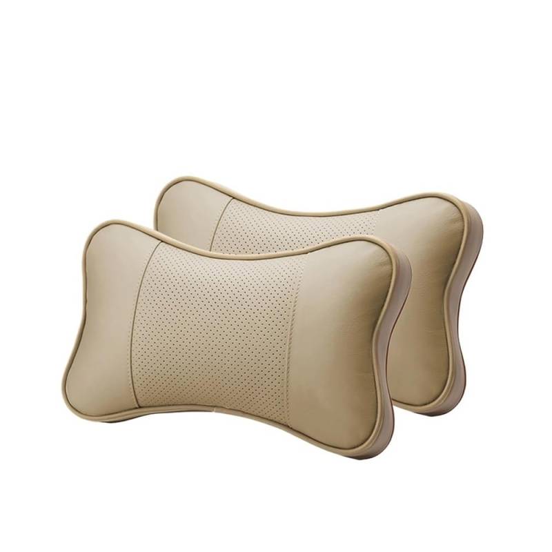 Autositz-Kopfstütze, weiches Nackenkissen, Nackenschutz, Zubehör (2 Stück, beige) von YETONADO