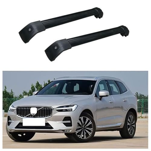 2 Stück Auto Dachträger, für Volvo XC60 2015-2022 Auto Dachgepäckträger Querträger Dachreling Schienen Trägerhalter Zubehör,A von YETOX