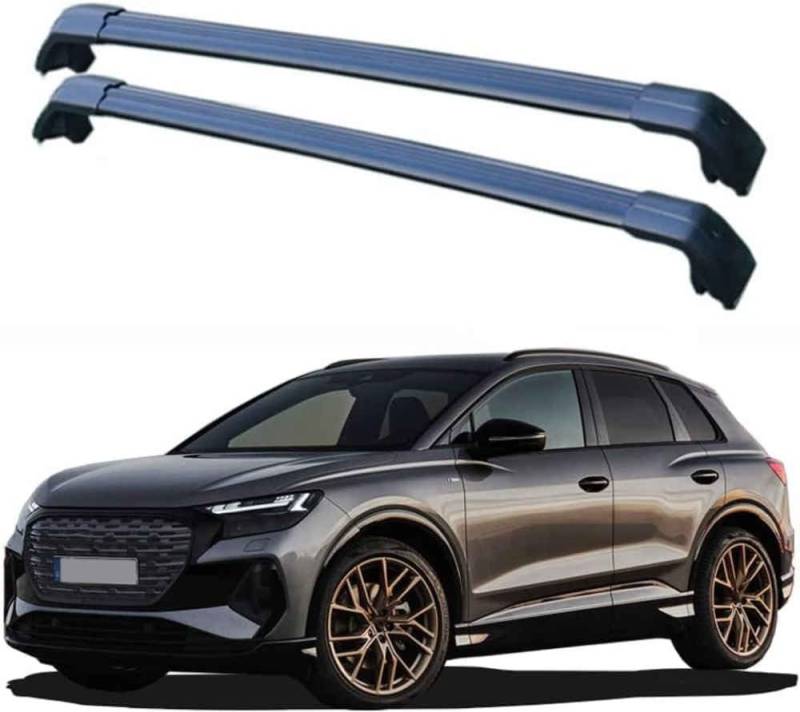 2 Stück Aluminium Dachträger Relingträger für Audi Q4 5dr SUV 2021-2023, Aluminium Dachgepäckträger Gepackträger Querträger, Auto Zubehör. von YFFYSM