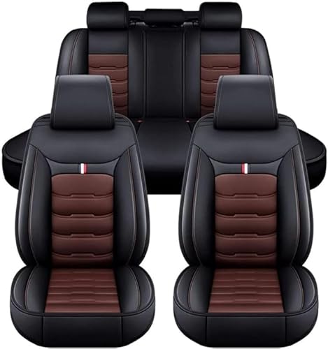 Leder Auto Sitzbezüge Sets für Peugeot 208 I 2012-2019, Wasserdicht Atmungsaktiv Schonbezüge Autositz Sitzschoner Zubehör.,F/Brown von YFFYSM