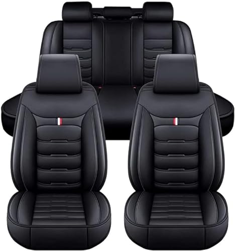 Leder Auto Sitzbezüge Sets für Peugeot 3008 I 2009-2016, Wasserdicht Atmungsaktiv Schonbezüge Autositz Sitzschoner Zubehör.,A/Black von YFFYSM