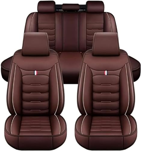 YFFYSM Leder Auto Sitzbezüge Sets für Nissan Navara Platm/Chassis(2015-), Wasserdicht Atmungsaktiv Schonbezüge Autositz Sitzschoner Zubehör.,B/Coffee von YFFYSM