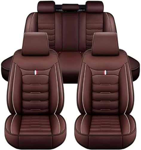 YFFYSM Leder Auto Sitzbezüge Sets für Tesla Model S 2016 2017 2018, Wasserdicht Atmungsaktiv Schonbezüge Autositz Sitzschoner Zubehör.,B/Coffee von YFFYSM