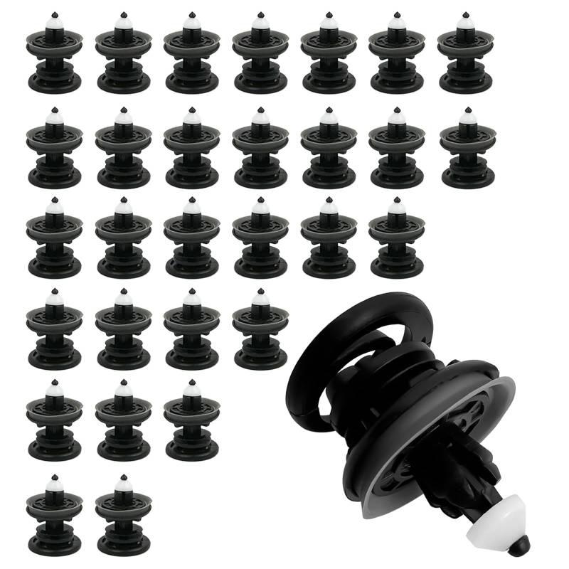 30 Stk Türverkleidung Clips, Kunststoff Auto Befestigung Sclips Türverkleidungen Befestigungs Clips, Türverkleidung Klammern T4 und T5 Zubehör, Türverkleidung Passend Für 8mm Loch (schwarz) von YFPOPONE