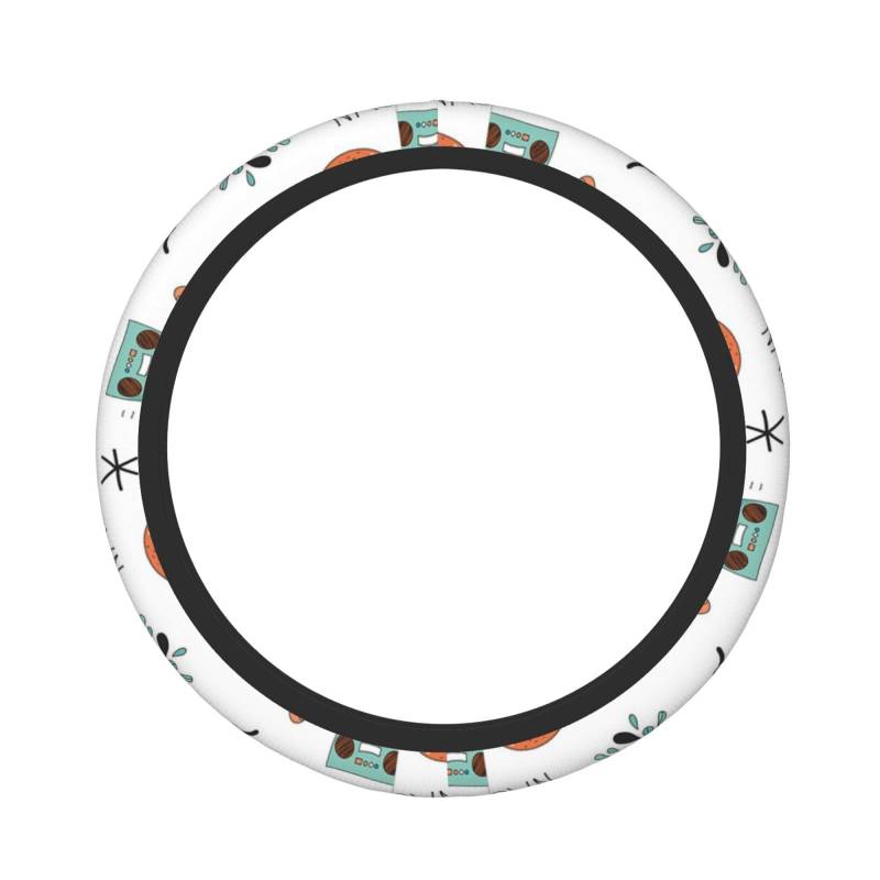 YFSGDLBN Elastischer Lenkradbezug mit braunem Faultier-Druck, Autoinnenraum von YFSGDLBN