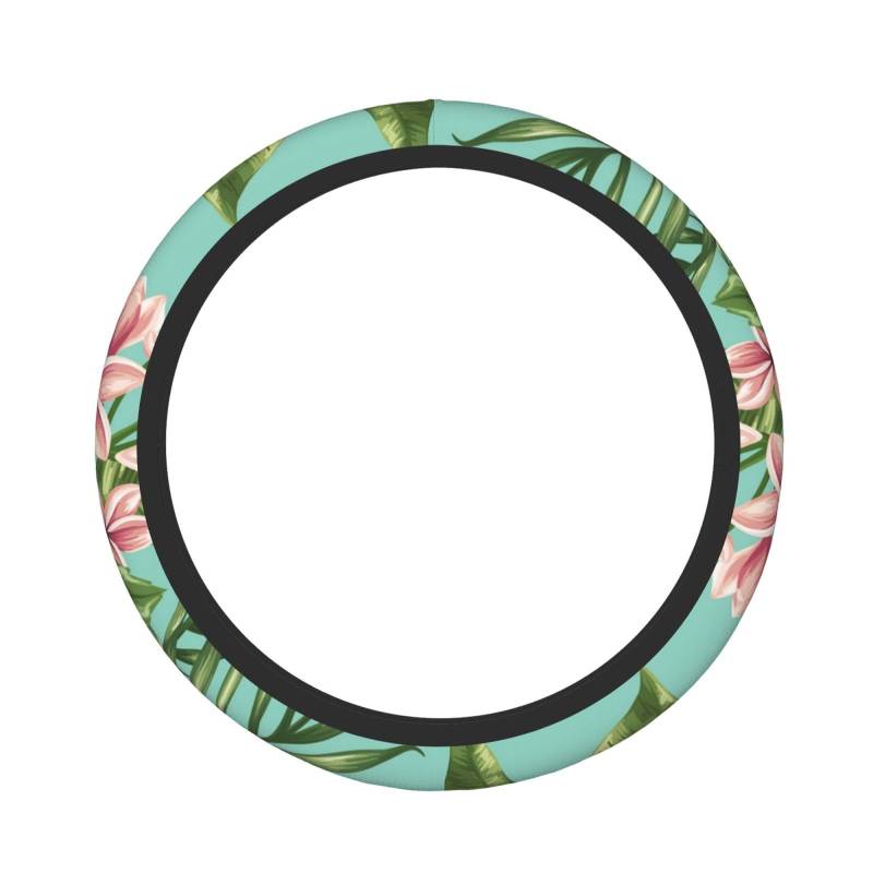 YFSGDLBN Elastischer Lenkradbezug mit tropischen Blättern und Blumen im Hawaii-Design von YFSGDLBN