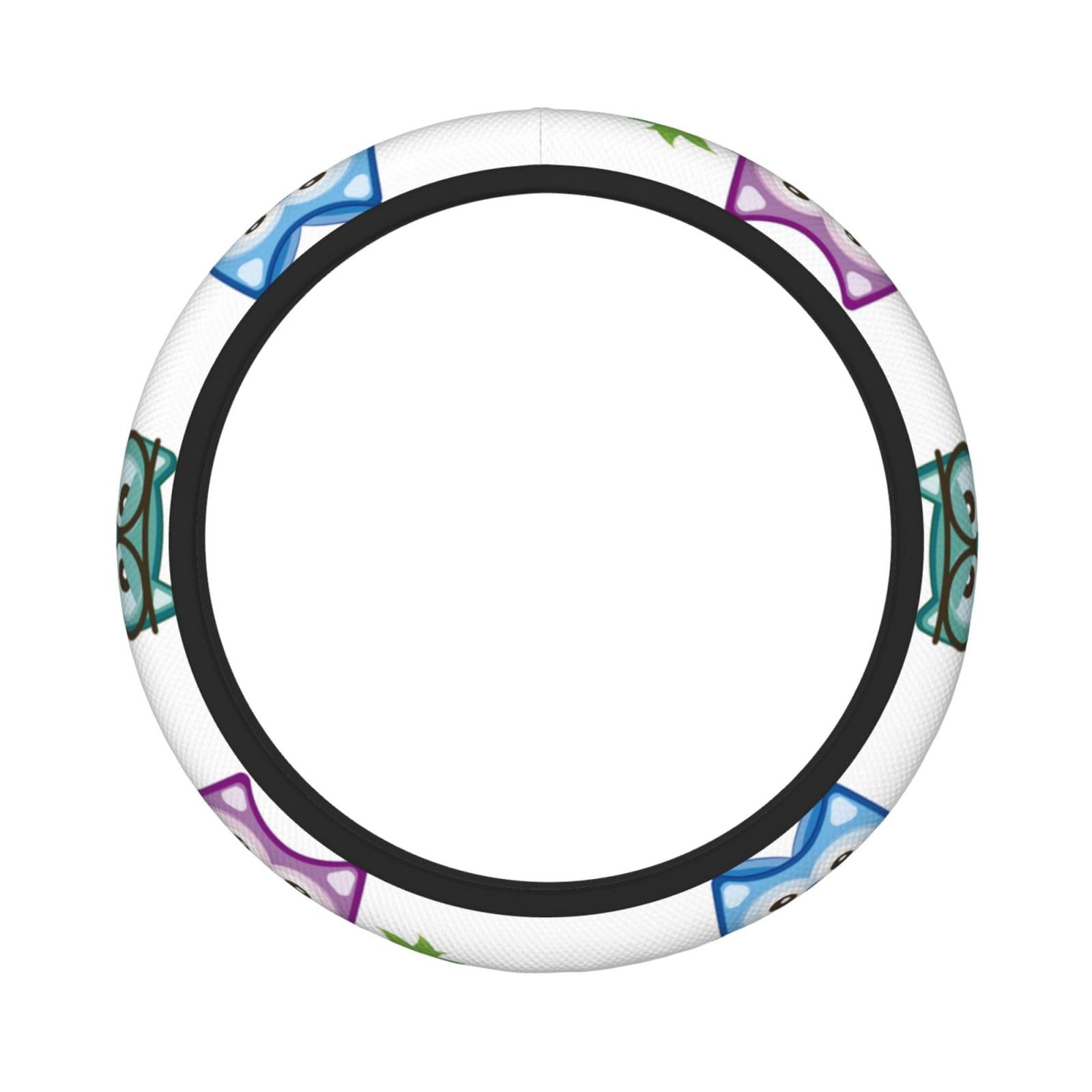 YFSGDLBN Lenkradhülle, Motiv: Eulen, Vögel, bedruckt, verdickt, für den Autoinnenraum von YFSGDLBN