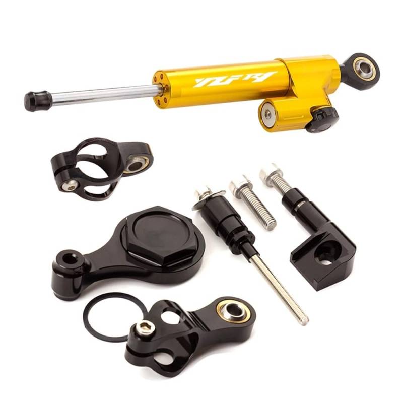 Stabilisator Lenkung Einstellbarer Linearer Umgekehrter Lenkungsdämpfer Mit Halterungsunterstützung Für YA&MAHA YZFR1 YZF R1 2002–2016 (2011 2012 2013 2014 2015). von YFWLNZD