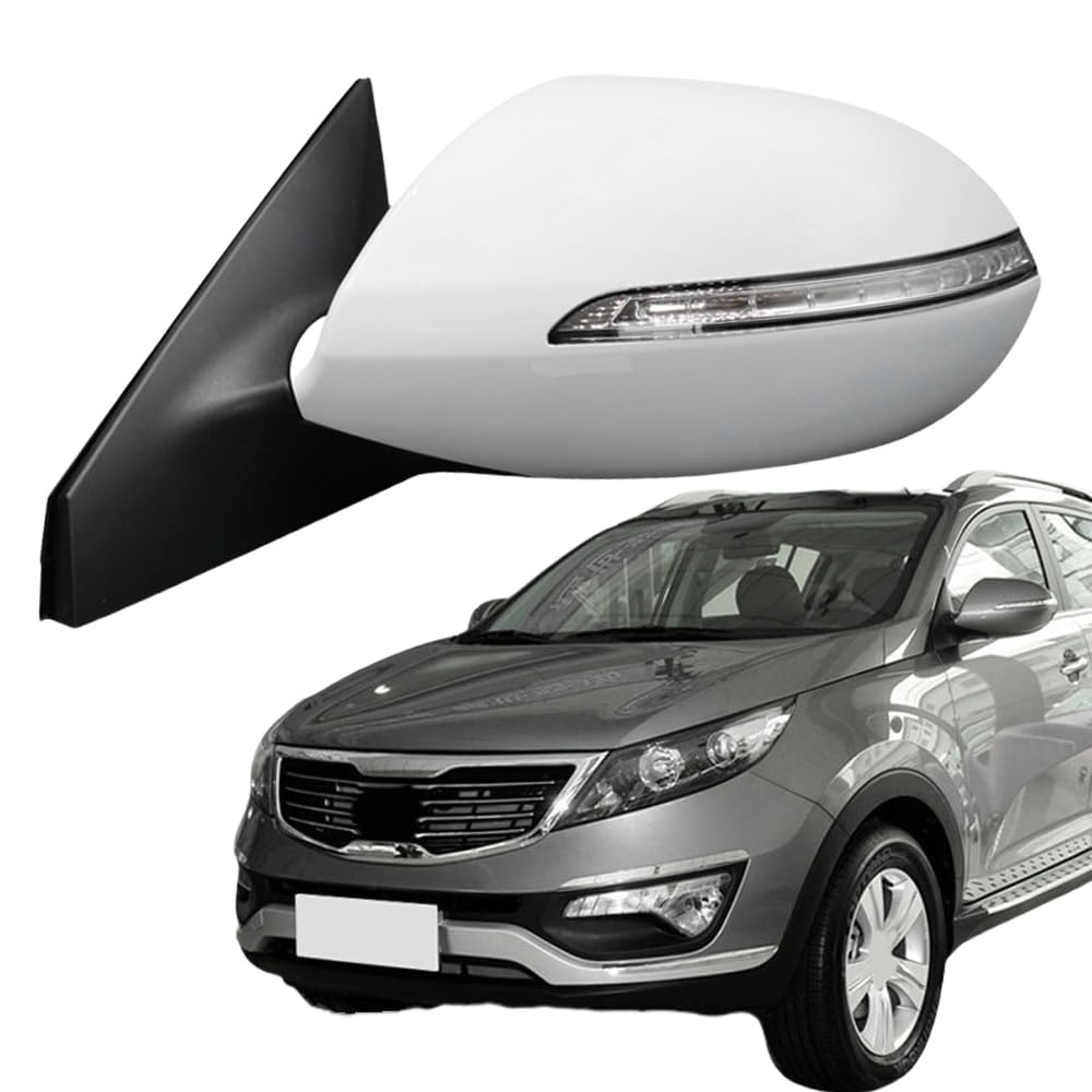 Komplette Rückspiegel Außenspiegel für KIA SPORTAGE-R 2011, Rückspiegelbaugruppe Rückspiegel Montage Links Rechts Fahrerseite Beifahrerseite Klapp Beheiztes,A-Left von YFYANFEI