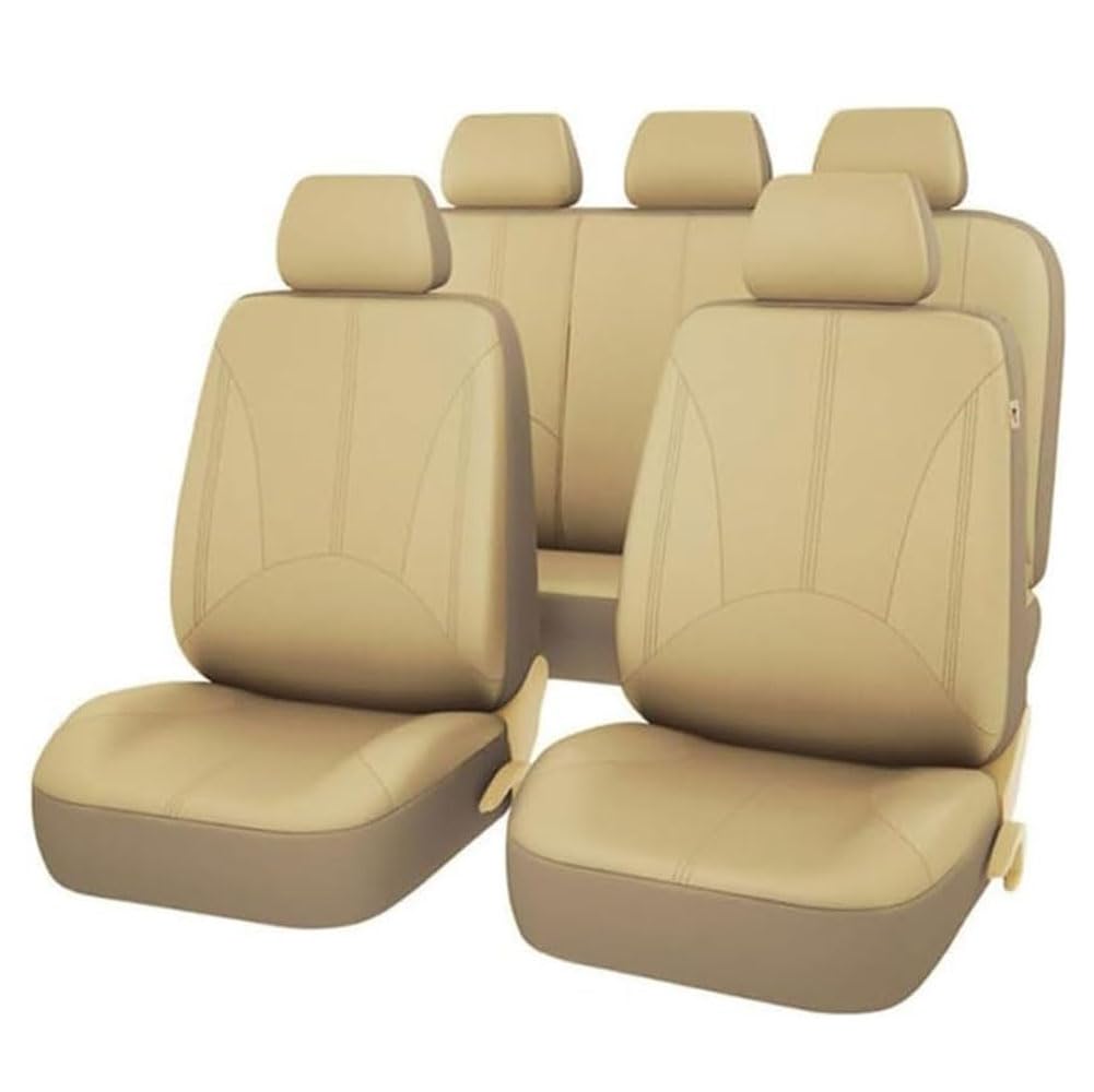 YGHJYTF Autositzbezug für Acura TL 2007-2014, PU-Leder Atmungsaktive Rutschfester Auto Universalsitzschutz Full Set Autoinnenausstattung,B/Beige von YGHJYTF