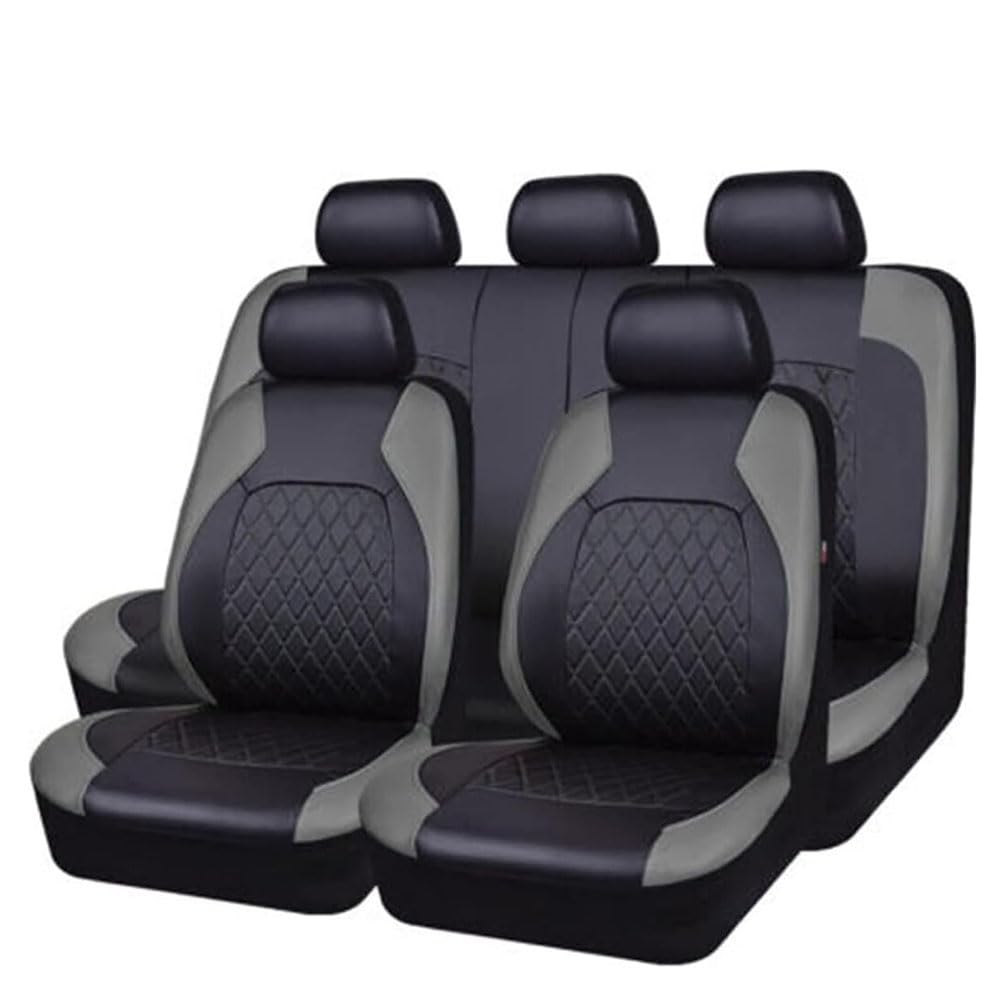 YGHJYTF Autositzbezug für Au-di RS Q3 Sportback F3 SUV Coupe 2019-2024, PU-Leder Atmungsaktive Rutschfester Auto Universalsitzschutz Full Set Autoinnenausstattung,B/Grey von YGHJYTF