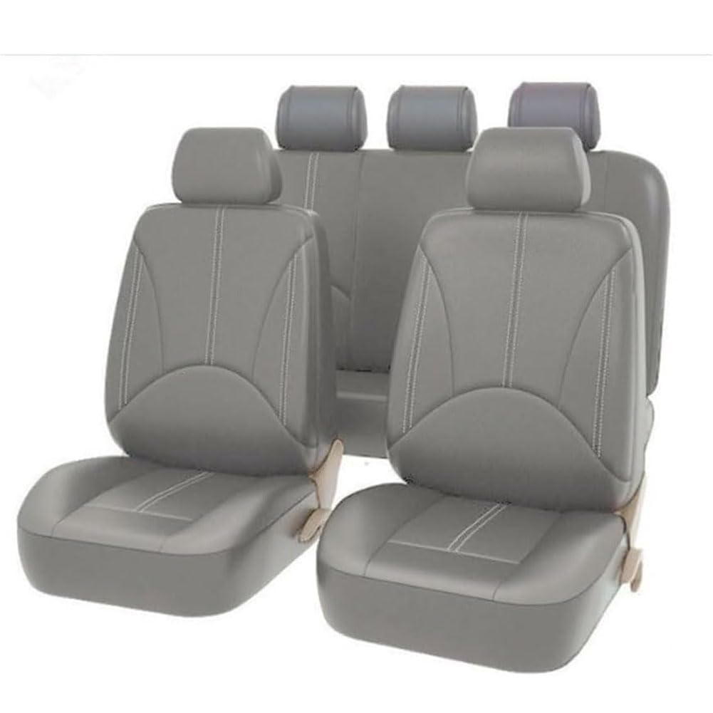 YGHJYTF Autositzbezug für Hyundai Bayon SUV 2021-2023, PU-Leder Atmungsaktive Rutschfester Auto Universalsitzschutz Full Set Autoinnenausstattung,C/Grey von YGHJYTF