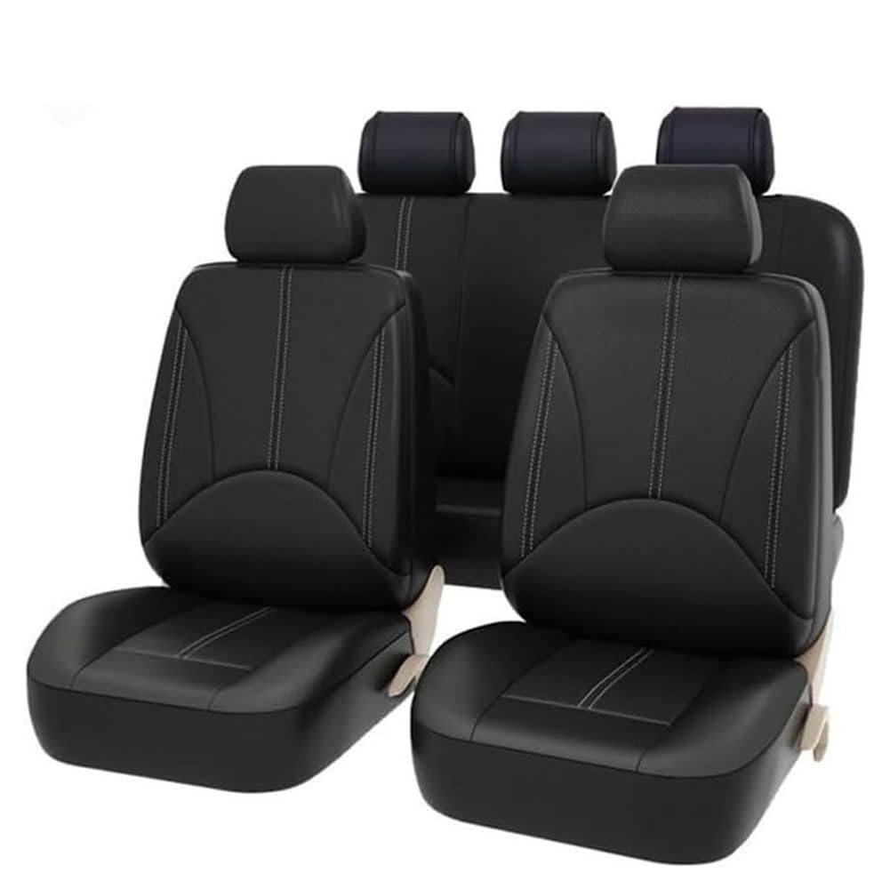 YGHJYTF Autositzbezug für Volvo XC60 Hybrid 2018-2023, PU-Leder Atmungsaktive Rutschfester Auto Universalsitzschutz Full Set Autoinnenausstattung,A/Black von YGHJYTF