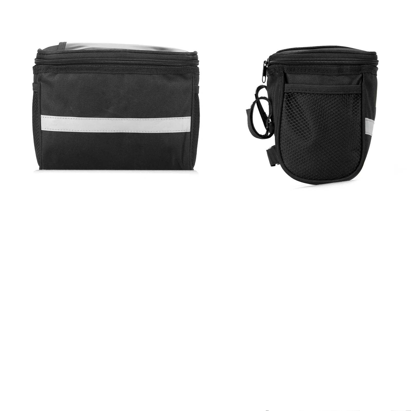 YGLEEULI Fahrradtasche Isolierte Fahrrad-Fronttasche for den Fahrradlenker, Fahrradkorb, Kühltasche mit Reflektorstreifen(Black L) von YGLEEULI