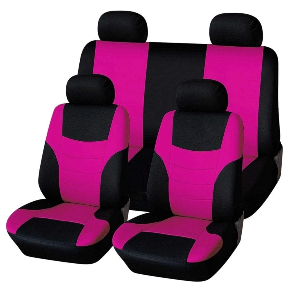 Auto Sitzauflagen Set 8pcs Auto-Universalsitzabdeckungs-Kissen-Schutz-Wear-Sitzabdeckung Rosa AutositzbezüGe (Color Name : Pink) von YGLONG