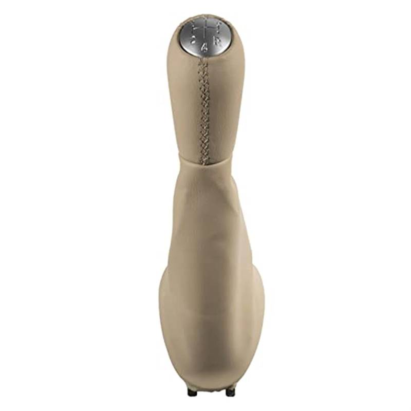 Auto SchaltknüPpel Für Clio 2 II Für Megane 2 II Für Kangoo 5 Gang Auto Leder Schaltknauf Hebel Shifter Boot Abdeckung Fall Auto Schaltknauf Kopf(‎Matte Beige) von YGRSQVVO