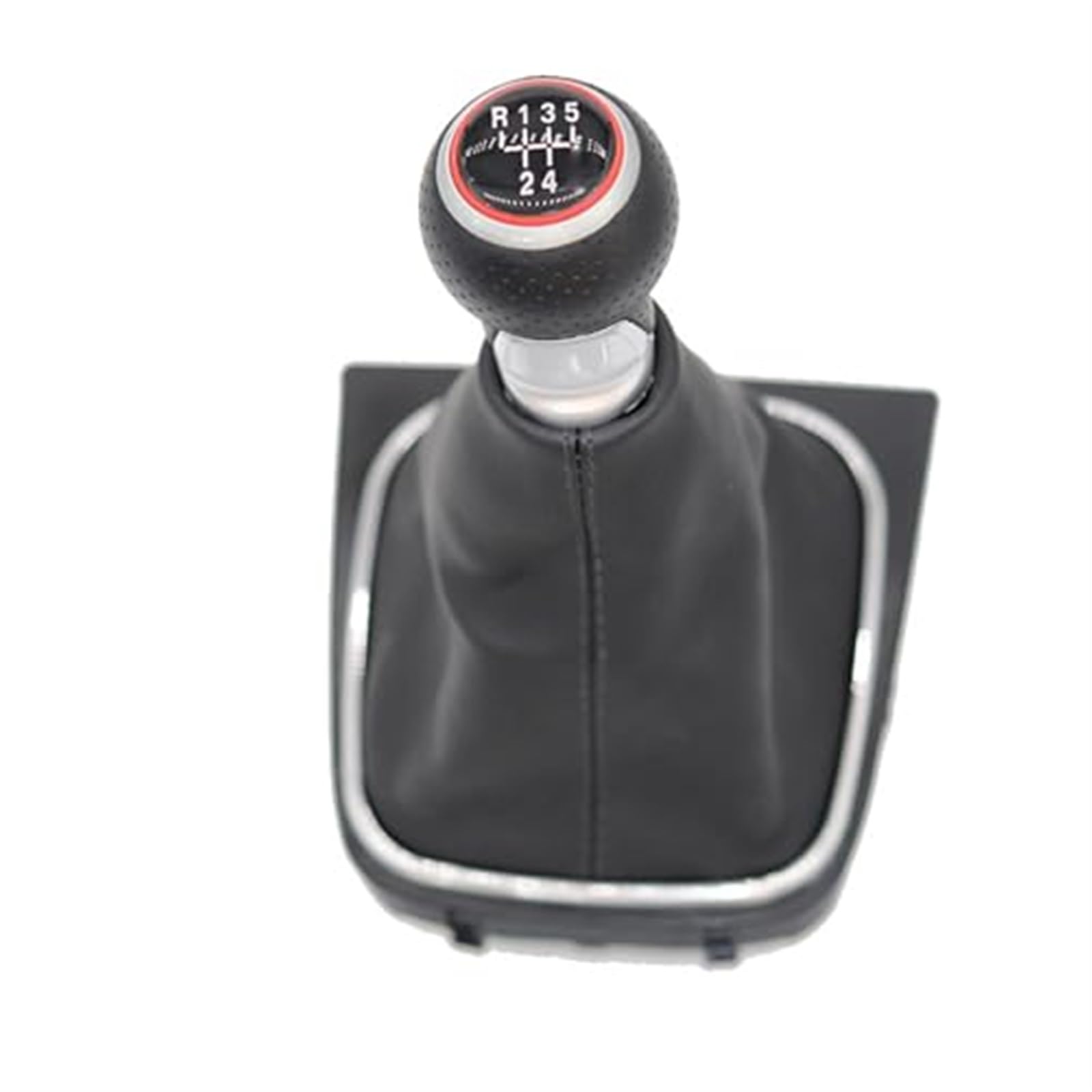 Auto SchaltknüPpel Für VW für Golf 6 MK5 MK6 für Jetta 2005 2006 2007 2008-2014 Ledermanschette Schaltknauf Schalthebelmanschette 5/6-Gang-Schaltknauf 12 mm(‎R12345 Black Line) von YGRSQVVO