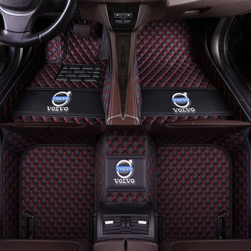 Auto Fußmatten Vollumschließende Individuelle Leder-Autofußmatten für Volvo XC90 5seats 2010-2014,Benutzerdefinierte Wasserdicht rutschfeste Bodenmatten Teppichschutz Zubehör,Coffee von YGSBRNZJ