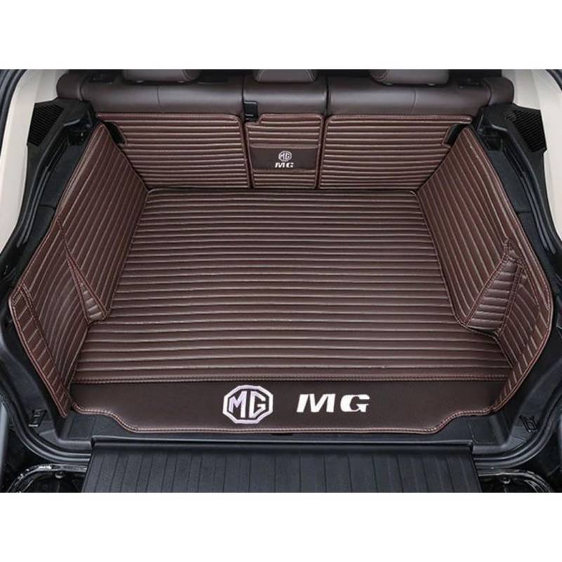 Vollabdeckung Auto Leder Kofferraum Matte für MG 3 MG3 (The backrest is Split) 2010-2017 2018,Kofferraumschutz Auto Cargo Liner Pads Kratzfeste Kofferraum Schutzmatten,1Set-Coffeestyle von YGSBRNZJ