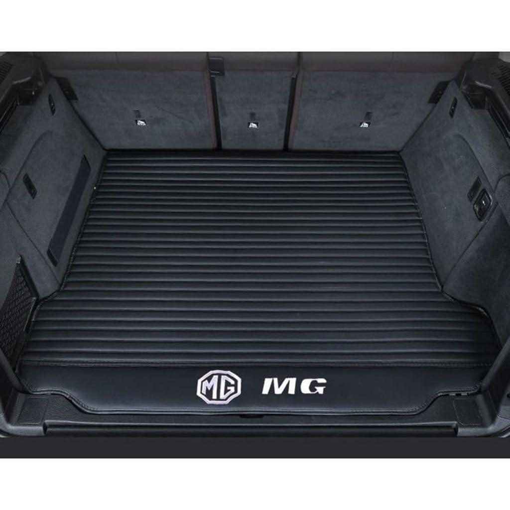 Vollabdeckung Auto Leder Kofferraum Matte für MG 3 MG3 (The backrest is Split) 2010-2017 2018,Kofferraumschutz Auto Cargo Liner Pads Kratzfeste Kofferraum Schutzmatten,Bottom-Blackstyle von YGSBRNZJ