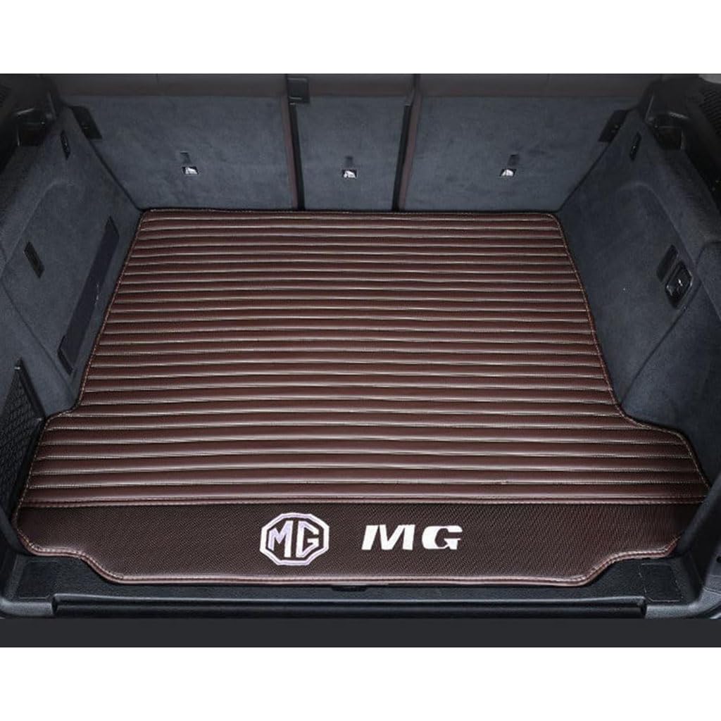 Vollabdeckung Auto Leder Kofferraum Matte für MG 3 MG3 (The backrest is Split) 2010-2017 2018,Kofferraumschutz Auto Cargo Liner Pads Kratzfeste Kofferraum Schutzmatten,Bottom-Coffeestyle von YGSBRNZJ