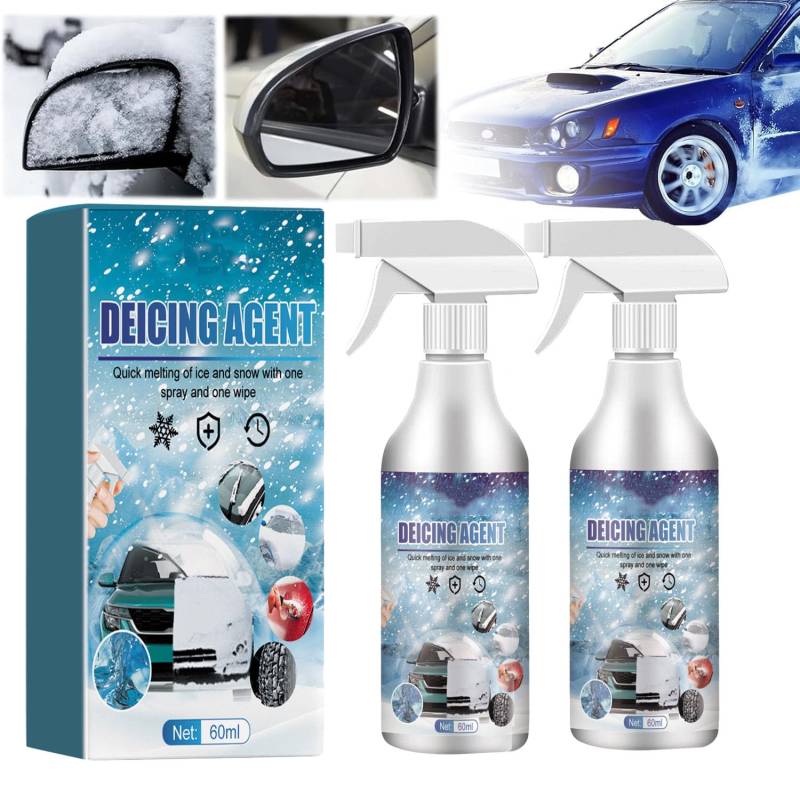 Auto-Windschutzscheiben-Enteisungsspray, Schneeschmelzspray-Enteiser, Auto-Windschutzscheiben-Enteisungsspray, Für Auto-Windschutzscheiben, Fensterspiegel, Schlüsselschlösser (2PC) von YGSIKY