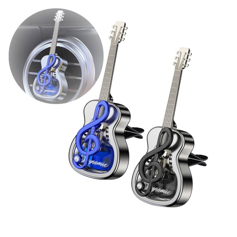 Entlüftungsclips für Auto-Lufterfrischer mit Gitarre, Auto-Lufterfrischer-Diffusor, drehbare Auto-Diffusor-Armaturenbrett-Ornamente, Auto-Diffusor-Entlüftungsclip (B + H) von YGSIKY