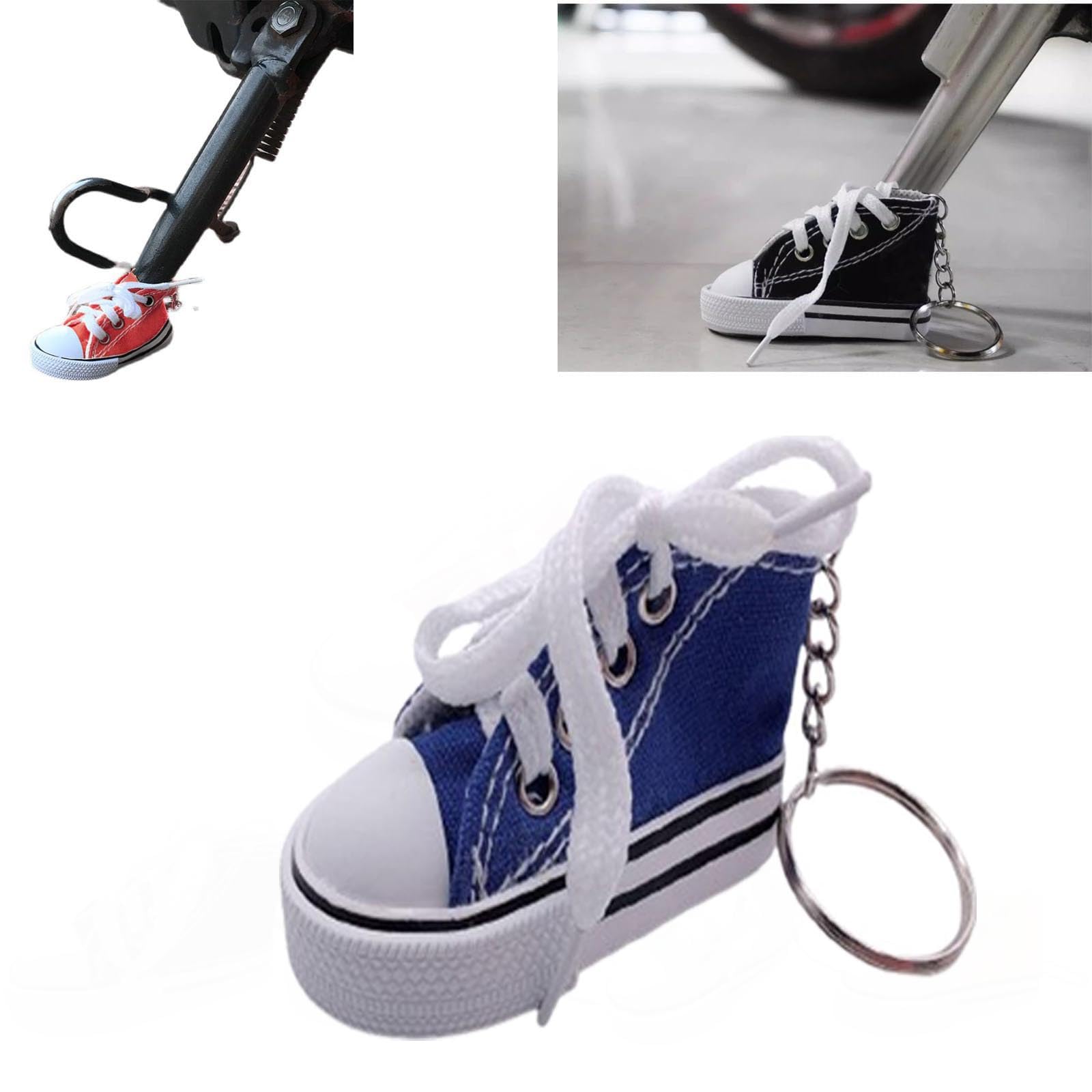 Niedlicher Mini-Segeltuch-Schuh-Seitenständer, Fahrrad-Moto-Kickstand-Ständer,Personalisierte Moto-Fußstütze,Motorrad-Zubehör, Motorrad-Ständer-Schuh (Navy blau,1PC) von YGSIKY