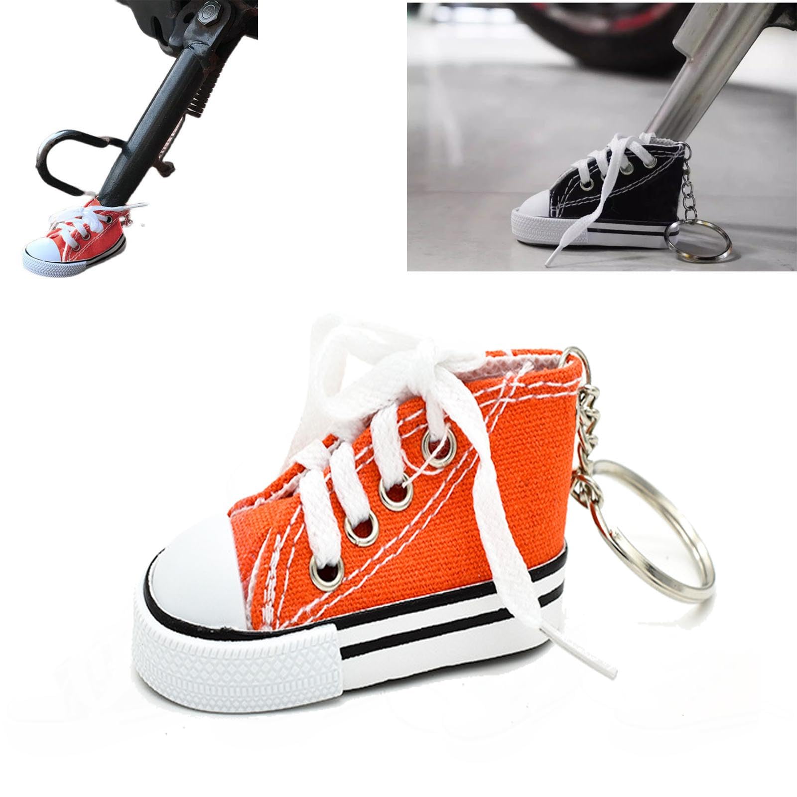 Niedlicher Mini-Segeltuch-Schuh-Seitenständer, Fahrrad-Moto-Kickstand-Ständer,Personalisierte Moto-Fußstütze,Motorrad-Zubehör, Motorrad-Ständer-Schuh (Orange,1PC) von YGSIKY