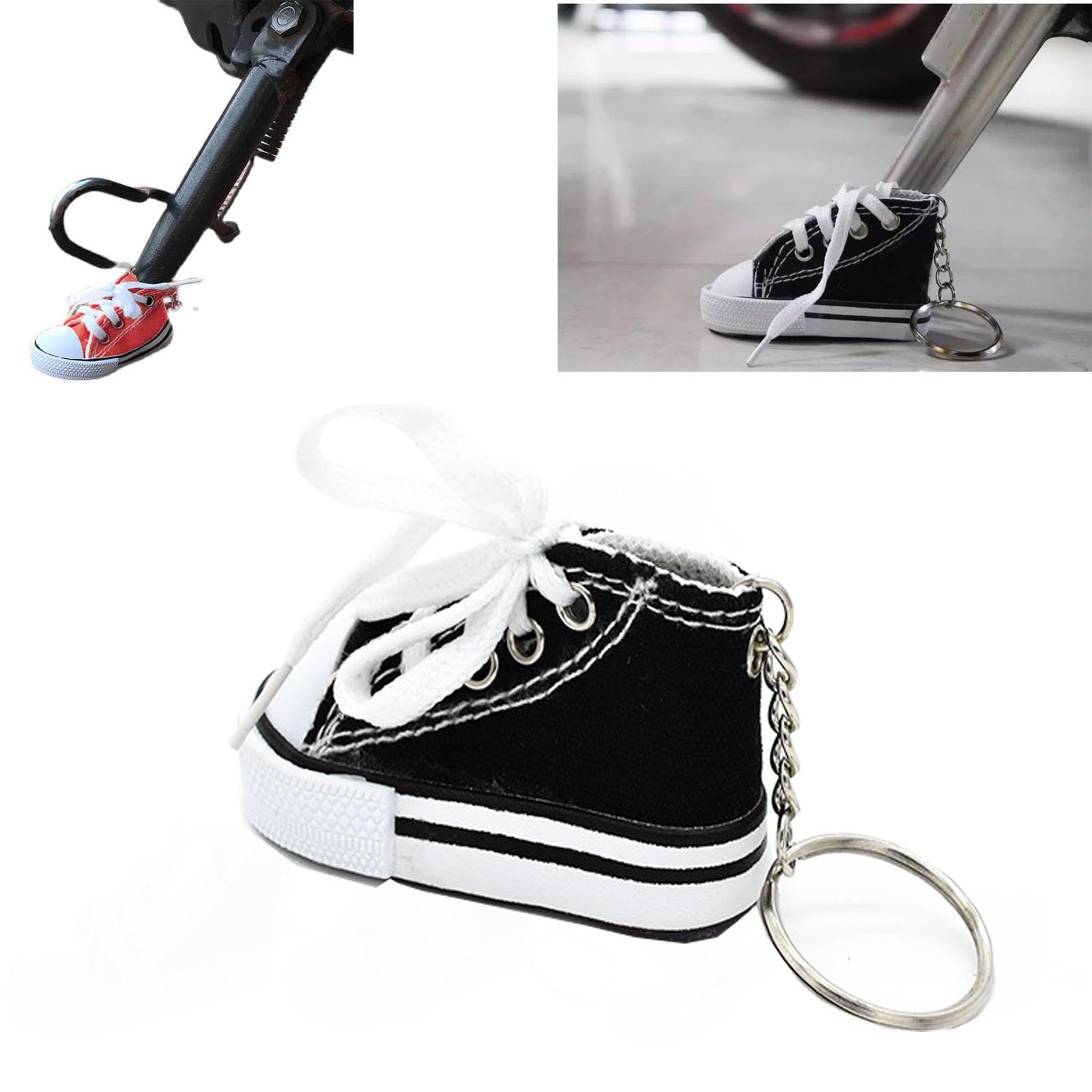 Niedlicher Mini-Segeltuch-Schuh-Seitenständer, Fahrrad-Moto-Kickstand-Ständer,Personalisierte Moto-Fußstütze,Motorrad-Zubehör, Motorrad-Ständer-Schuh (Schwarz,1PC) von YGSIKY