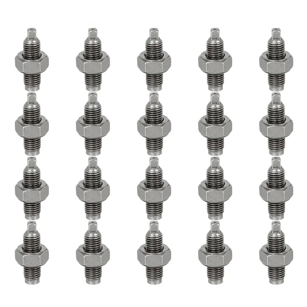 M5 M6 Aluminium-Ventil-Einstellschrauben- und Muttern-Set, kompatibel mit GY6-125- und CG125-Motorrädern(20Set-M6x0.75) von YGUWZ