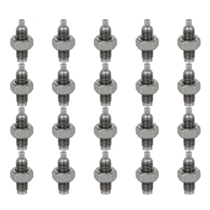 M5 M6 Aluminium-Ventil-Einstellschrauben- und Muttern-Set, kompatibel mit GY6-125- und CG125-Motorrädern(20Set-M6x0.75) von YGUWZ